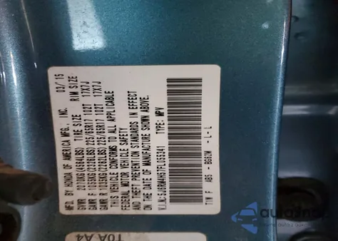 2015 Honda Cr-V Ex z USA, uszkodzony, nr VIN 5J6RM4H57FL055341